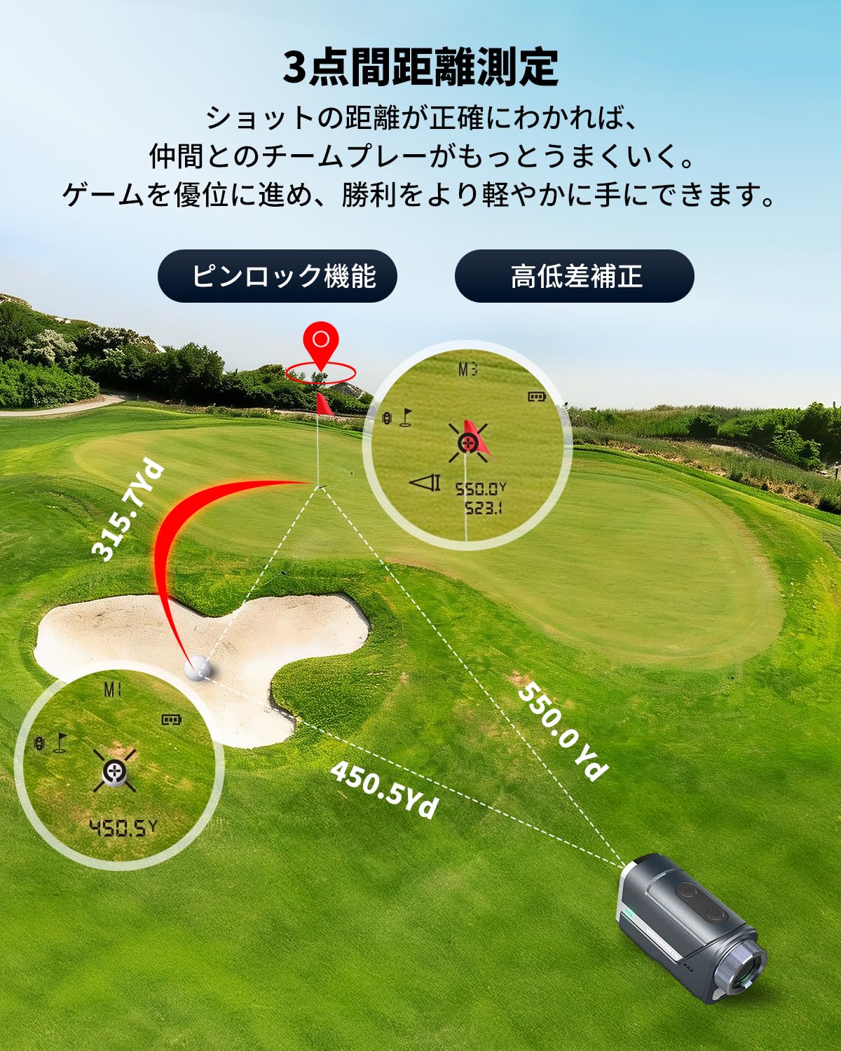 Wosports ゴルフレーザー距離計 mini 3点間距離 Amazon.co.jp: Wosports ゴルフレーザー距離計 mini ミニシリーズ